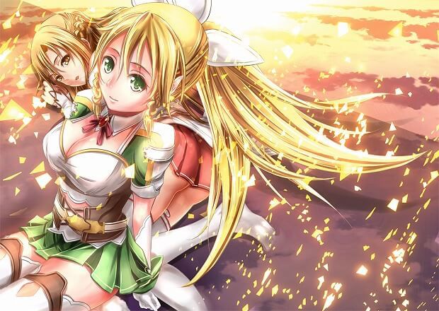 The sword art online cleavage UIA to leafa want sandwiched MoE images 9