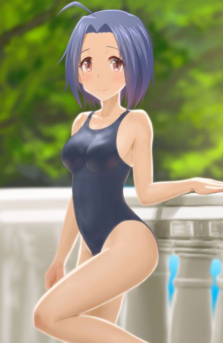 【Secondary Erotic】 Here is an erotic image of a girl wearing a swimsuit who wants to slip by forcibly screwing a chimpo into the gap 24