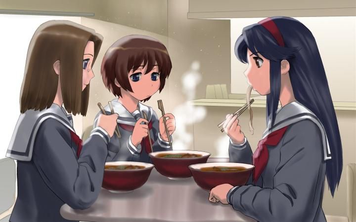 [On a cold night ramen (truth): secondary image of girls eating ramen noodles 11