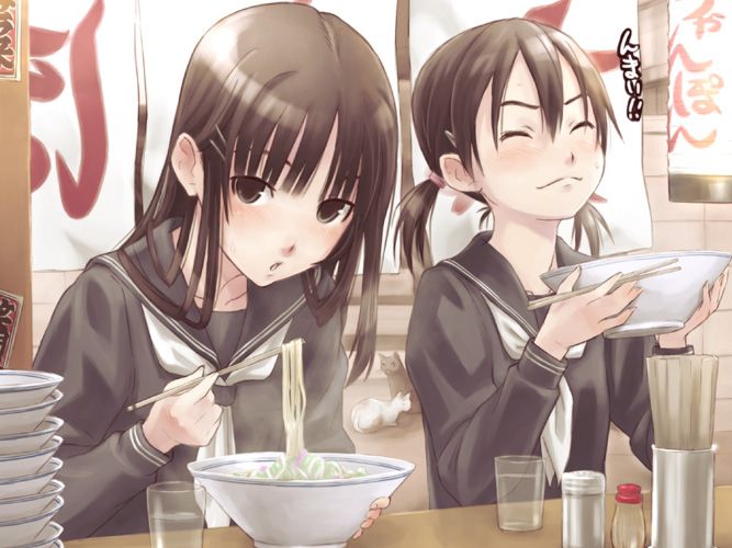 [On a cold night ramen (truth): secondary image of girls eating ramen noodles 28