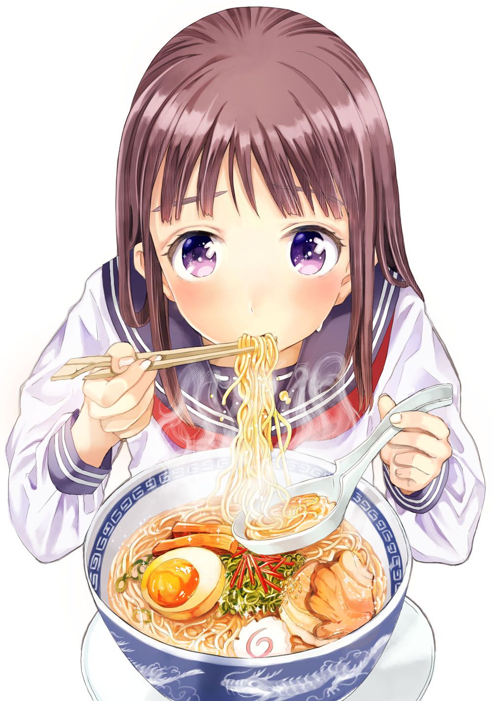 [On a cold night ramen (truth): secondary image of girls eating ramen noodles 29