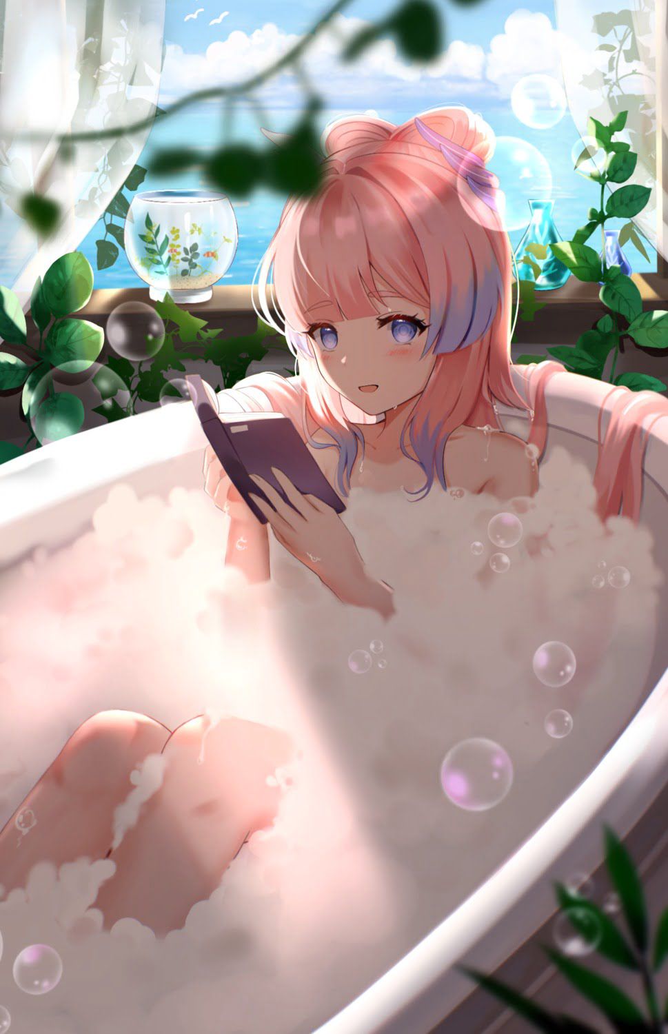 I want to mix with such a girl in the bath!!! But then I'm afraid ♪ that it will be hot flashes in another sense. 8