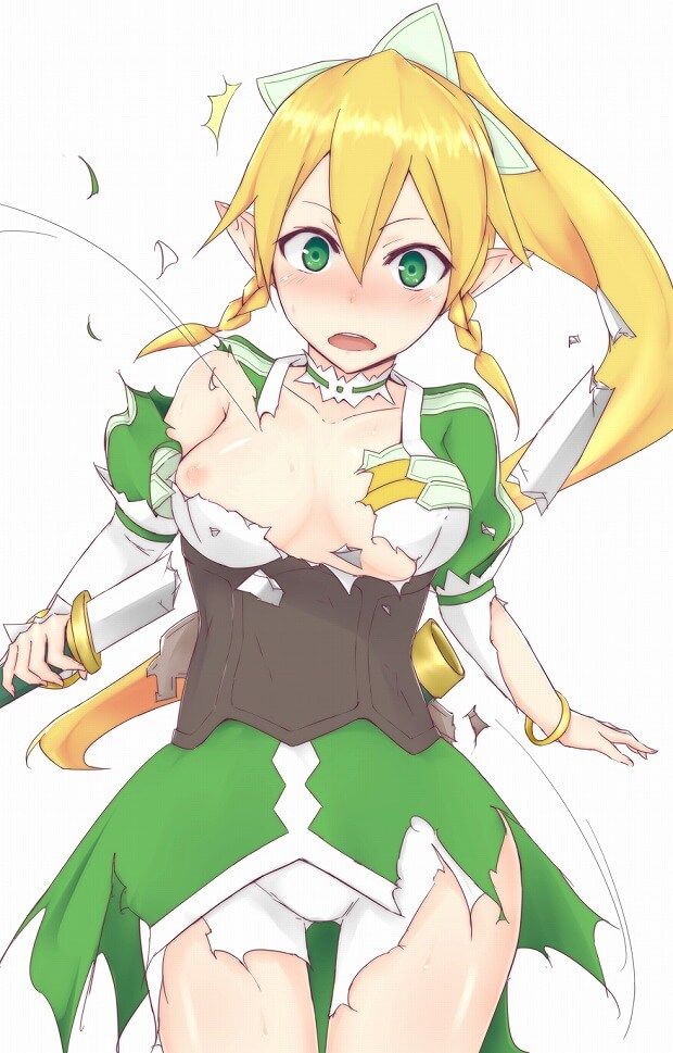 "SAO" blonde ponite busty breasts leafa paizuri paranoia support pie facial Bukkake-only image ww 13