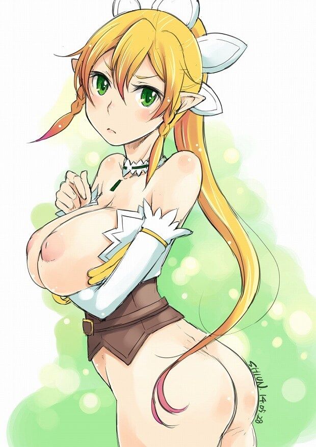 "SAO" blonde ponite busty breasts leafa paizuri paranoia support pie facial Bukkake-only image ww 9