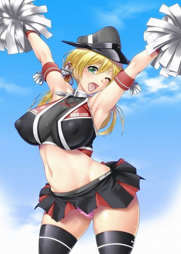 【Secondary Erotic】 Erotic image of a cute cheer girl cheering with a smile and a revealing costume 14