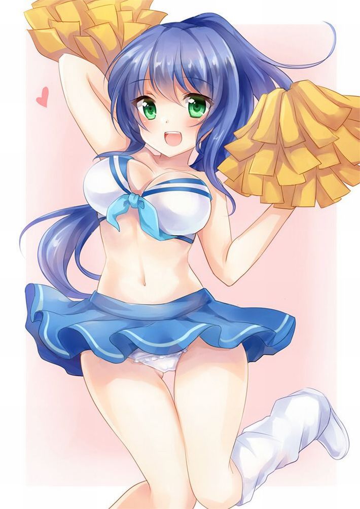 【Secondary Erotic】 Erotic image of a cute cheer girl cheering with a smile and a revealing costume 16