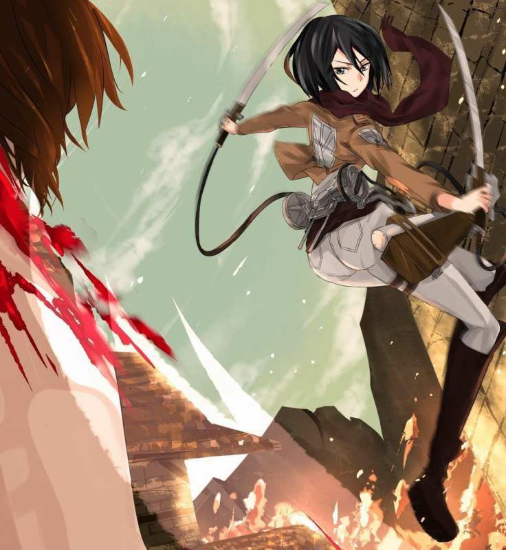 Mikasa Ackerman's giant attack on happy birthday! Erotic pictures (50 pictures) 36