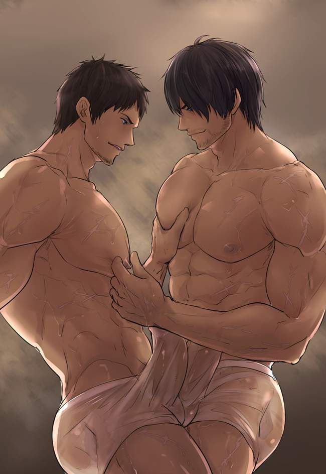 【Autumn of Gay Arts】A full-fledged secondary BL painting of gachimuchi men enjoying rich homosex... 38