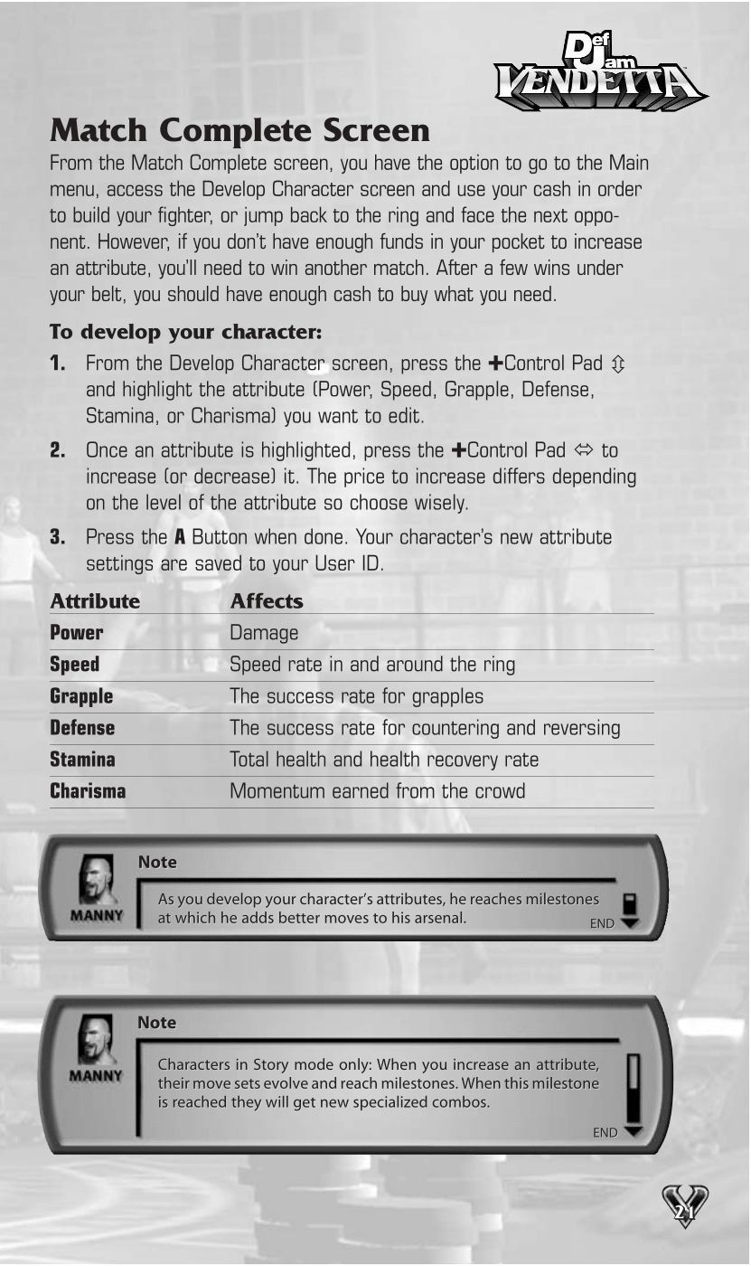 Def Jam Vendetta (GameCube) Game Manual 23