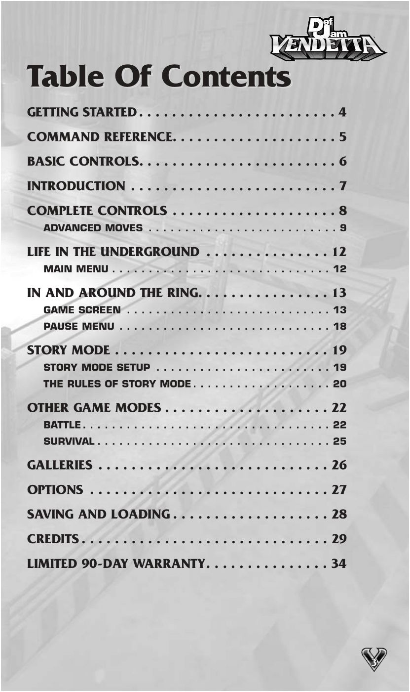 Def Jam Vendetta (GameCube) Game Manual 5