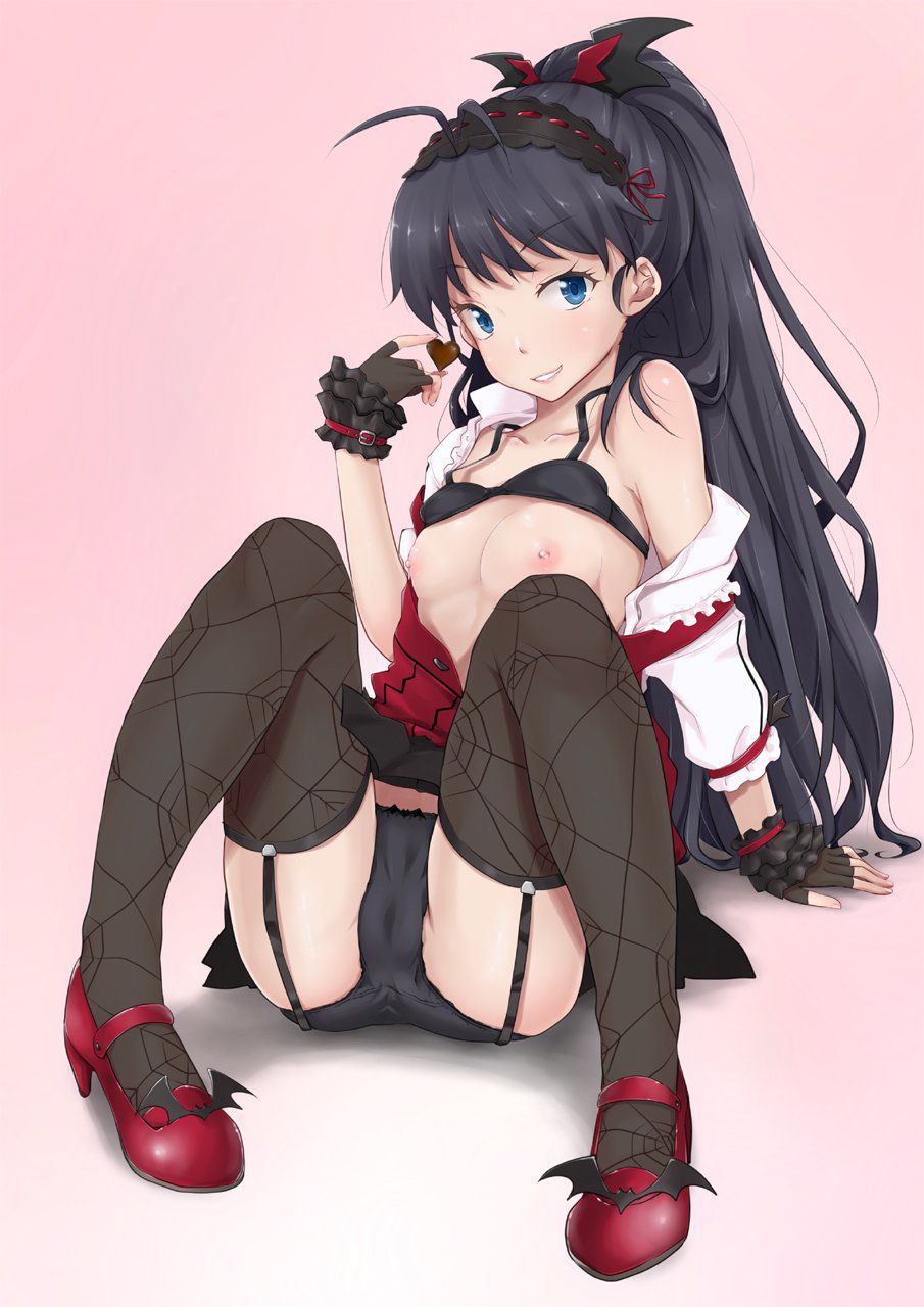 Two-dimensional erotic image of a girl wearing a garter belt with a prickly adult aura 28