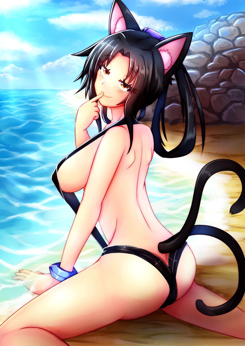 【Secondary Erotic】 Erotic image of a girl wearing a V-shaped swimsuit with both lower and side breasts fully open 11