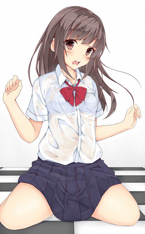 【Erotic Anime Summary】 Erotic image of a girl who is wet and her underwear can be seen through the top of her clothes 【Secondary erotic】 18