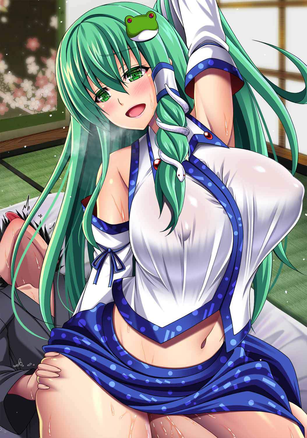 【Intelligent and slutty】 Secondary erotic image of the riding position by the green-haired girl 34