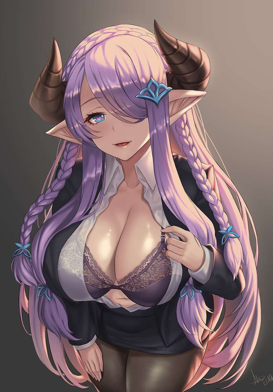 Erotic underwear Secondary erotic image of a busty girl wearing a murasaki color bra 22